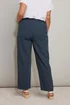 Yours Curve Navy Blue Cool Cotton Wide Leg Trousers - 30-32/L30 Image 3