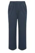 Yours Curve Navy Blue Cool Cotton Wide Leg Trousers - 30-32/L30 Image 5