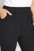 Yours Curve Black Elasticated Cool Cotton Cropped Trousers - 20 Image 4