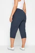 Yours Curve Navy Blue Cool Cotton Cropped Trousers - 26-28 Image 3