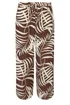 Yours Curve Brown Palm Print Textured Wide Leg Trousers - 16 Image 5