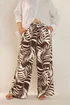 Yours Curve Brown Palm Print Textured Wide Leg Trousers - 16 Image 1