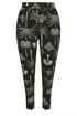 Yours Curve Black Palm Print Harem Trousers - 16 Image 5