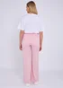 Gini London Pink Textured Elasticated Waist Flared Trousers - S/M Image 2