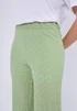 Gini London Sage Green Textured Elasticated Waist Flared Trousers - M/L Image 3