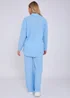 Gini London Sky Blue Textured Oversized Long Sleeves Shirt - L/XL Image 2
