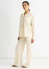 Gini London Beige Textured Oversized Long Sleeves Shirt - Medium/Large Image 4
