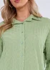 Gini London Sage Green Textured Oversized Long Sleeves Shirt - S/M Image 3