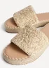 Linzi Savvy Gold Woven Flat Slider Sandal - Size 6 Image 4