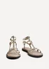 Linzi Indiana Gold Faux Leather Studded Gladiator Style Sandal - Size 6 Image 3