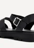 Linzi Ramona Black Faux Leather Gladiator Style Two Strap Sandal - Size 6 Image 5