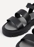 Linzi Ramona Black Faux Leather Gladiator Style Two Strap Sandal - Size 6 Image 4