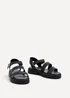Linzi Ramona Black Faux Leather Gladiator Style Two Strap Sandal - Size 6 Image 3
