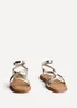 Linzi Valor Gold Faux Leather Strappy Flat Sandals - Size 3 Image 3