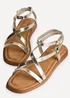 Linzi Valor Gold Faux Leather Strappy Flat Sandals - Size 3 Image 5