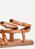 Linzi Valor Tan Faux Leather Strappy Flat Sandals - Size 5 Image 5