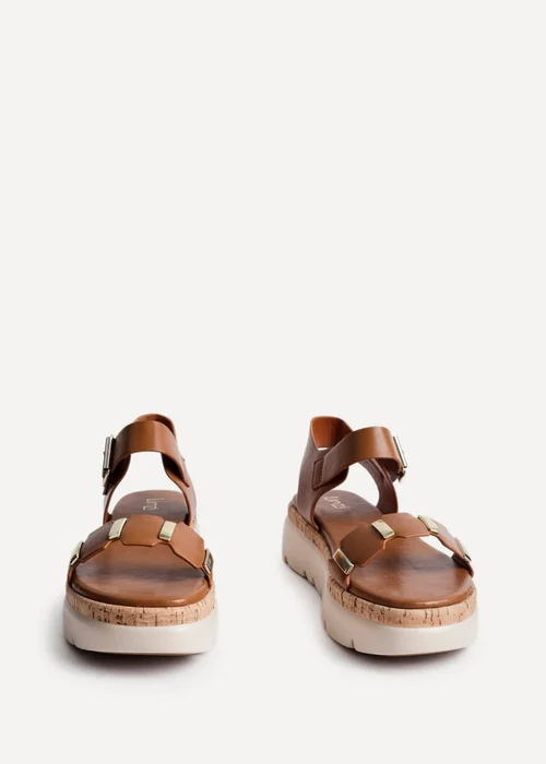 Linzi Stride Tan Faux Leather Flatform Sandal - Size 4 Image 3