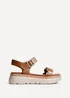 Linzi Stride Tan Faux Leather Flatform Sandal - Size 4 Image 2