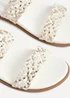 Linzi Galia White Faux Leather Handwoven Flat Sandals - Size 7 Adults Footwear Image 5