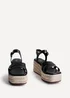 Linzi Contour Black Faux Leather Flatform Two Part Sandal - 607 Image 3