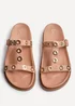 Linzi Notice Dusky Pink Faux Leather Studded Flat Sandals - 627 Image 5