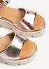Linzi Nyla Pink Faux Leather Platform Cleated Sole Flatform Sandal - 627 Image 5