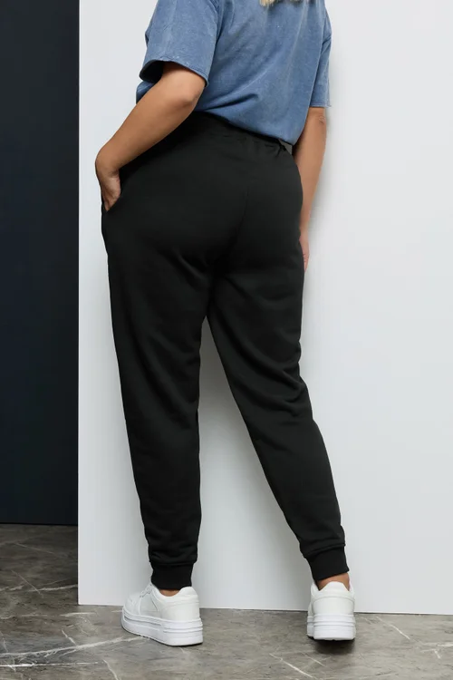 Yours Curve Black Elasticated Stretch Joggers - 22-24 Image 3