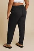 Yours Curve Black Linen Tie Front Joggers - 20 Image 3