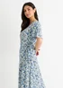 Gini London Blue Floral Wrap Midi Dress - 14 Image 3