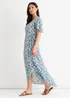 Gini London Blue Floral Wrap Midi Dress - 14 Image 4