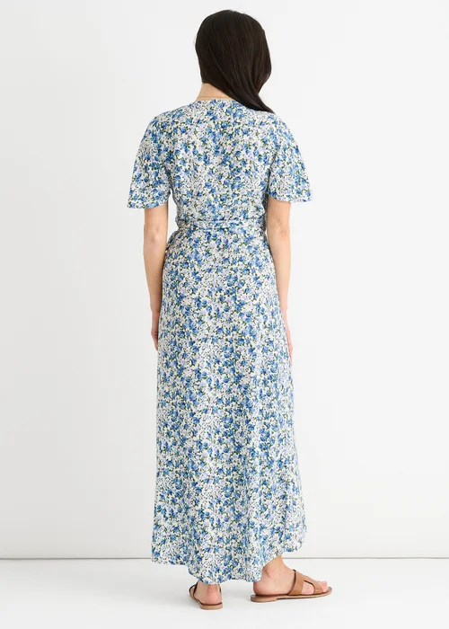 Gini London Blue Floral Wrap Midi Dress - 14 Image 2