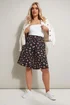 Yours Curve Black Floral Print Jersey Shorts - 16 Image 1