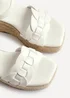 Linzi Grazia White Faux Leather Plaited Platform Wedge - Size 3 Image 4
