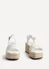 Linzi Grazia White Faux Leather Plaited Platform Wedge - Size 3 Image 3