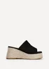 Linzi Espresso Black Faux Suede Espadrille Inspired Mule Wedges - Size 5 Image 2