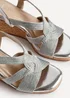 Linzi Destined Silver Woven Design Cork Wedges - Size 4 Image 5