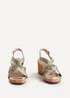 Linzi Destined Gold Woven Design Cork Wedges - Size 8 Image 3