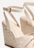 Linzi Goddess Sand Faux Leather Espadrille Wedge - Size 6 Image 5