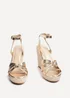 Linzi Goddess Gold Faux Leather Espadrille Wedge - Size 5 Image 3
