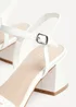 Linzi Ruthie White Faux Leather Handwoven Low Block Heeled Sandal - Size 8 Image 5