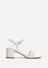 Linzi Ruthie White Faux Leather Handwoven Low Block Heeled Sandal - Size 8 Image 2