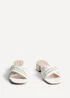 Linzi Zadie White Raffia Embellished Block Heel Mule Sandal - Size 4 Image 3