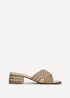 Linzi Zadie Gold Raffia Embellished Block Heel Mule Sandal - Size 5 Image 2
