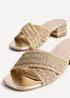 Linzi Zadie Gold Raffia Embellished Block Heel Mule Sandal - Size 5 Image 5