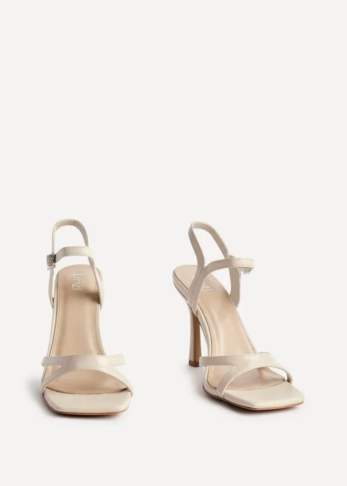 Linzi Empress Sand Faux Leather Stiletto Heeled Sandals - Size 6 Image 3