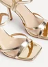 Linzi Empress Gold Faux Leather Stiletto Heeled Sandal - Size 4 Image 5
