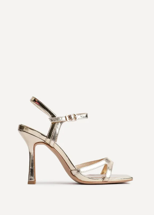 Linzi Empress Gold Faux Leather Stiletto Heeled Sandal - Size 4 Image 2