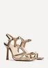 Linzi Empress Gold Faux Leather Stiletto Heeled Sandal - Size 4 Image 4