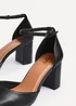 Linzi Sydney Black Faux Leather Square Toe Court Heel - Size 6 Image 4