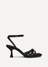 Linzi Faro Black Faux Suede Strappy Heeled Sandals - Size 6 Image 2